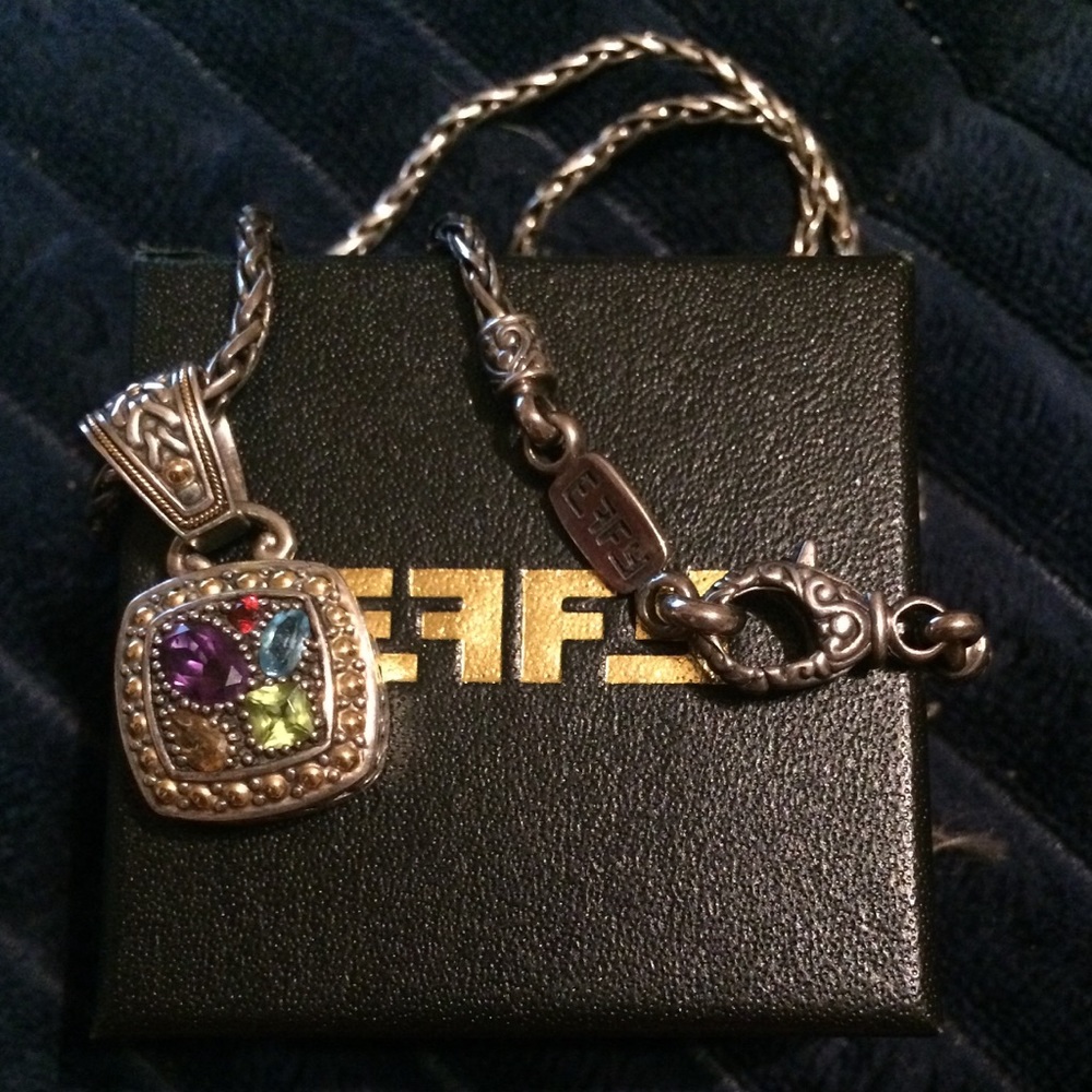 Effy Gemstone Silver and Gold Necklace